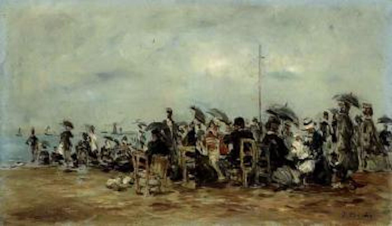 Beach scene, Trouville by Eugène Boudin