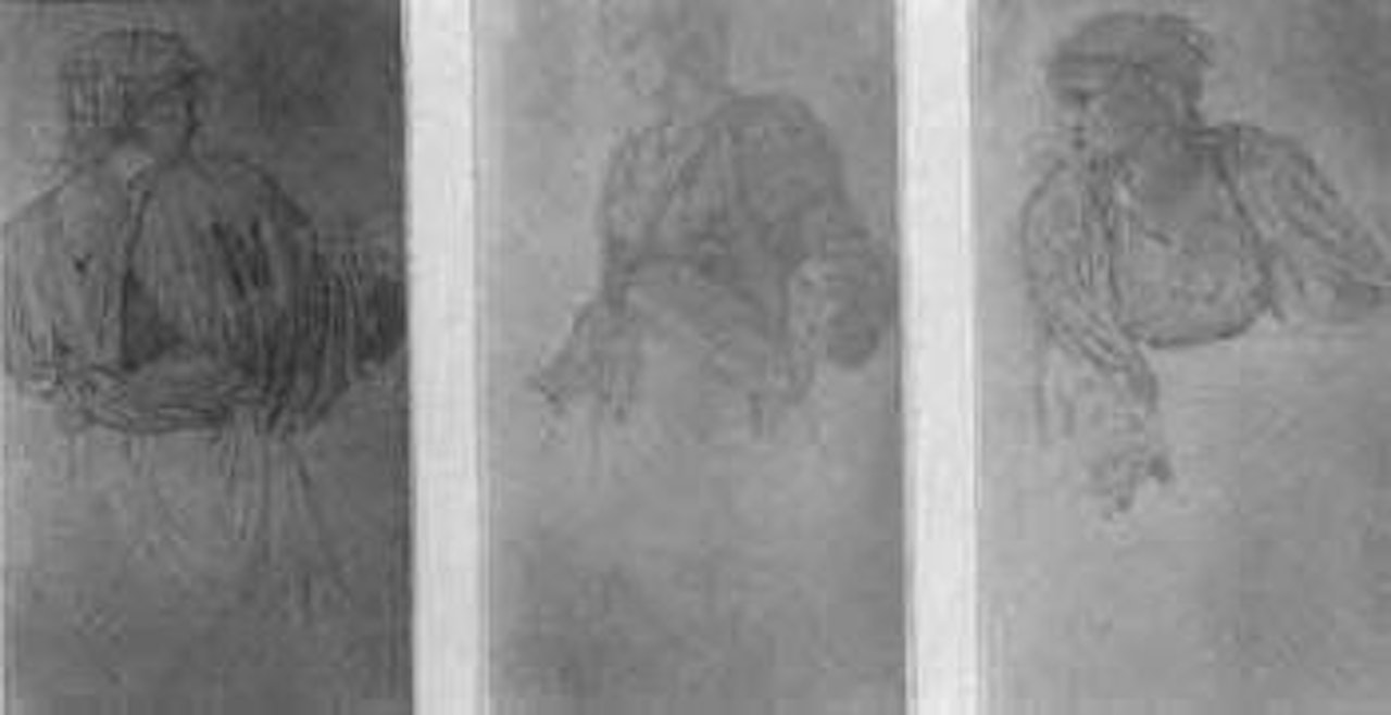 Three female figure studies by Edward Coley Burne-Jones