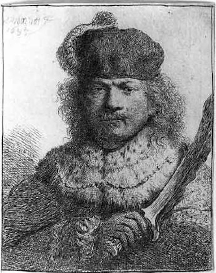 Rembrandt tenant son sabre by Attributed to Rembrandt Harmensz van Rijn