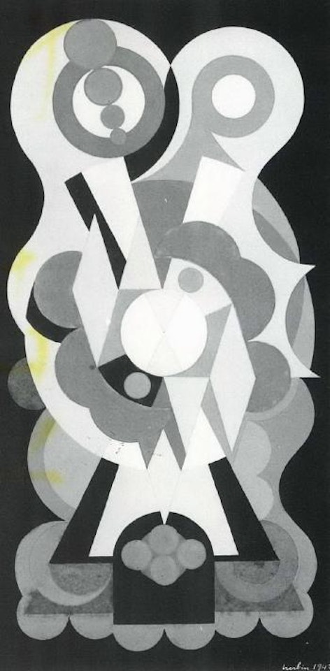 Composition sur les mots ange, lion, fauvette by Auguste Herbin