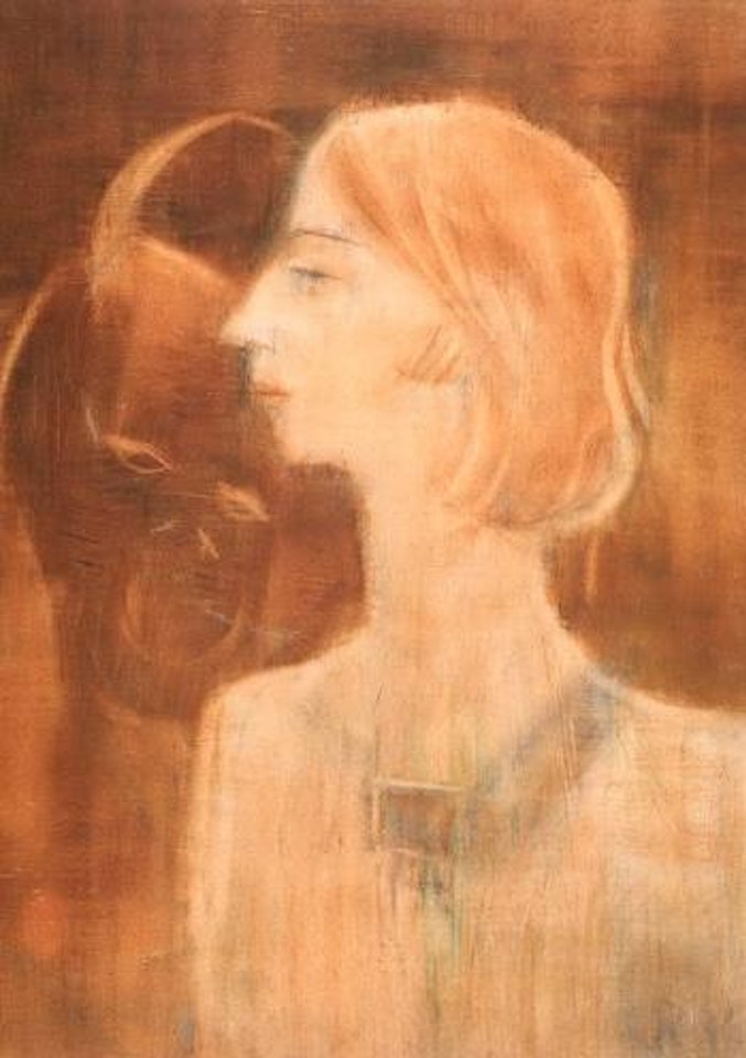 Woman with devil by Christian Rohlfs