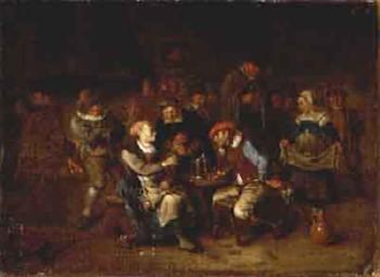 Peasants merrymaking in a tavern by Egbert van Heemskerk III