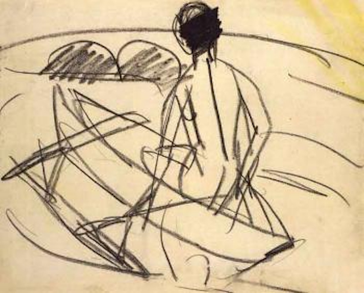 Nude woman in boat by Ernst Ludwig Kirchner