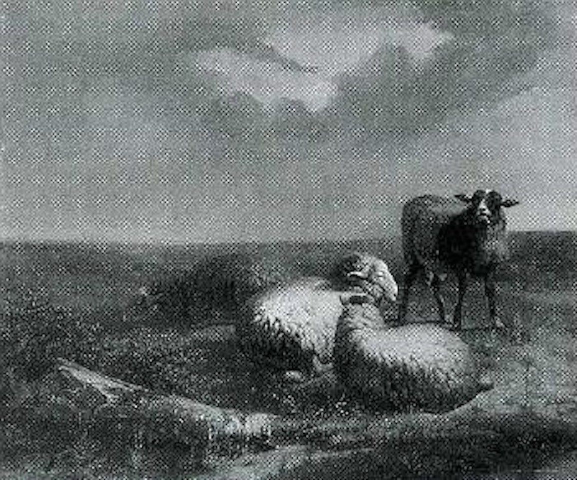 Sheep awaiting storm by Eugène Joseph Verboeckhoven