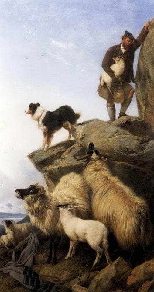 The stray lamb by Richard Ansdell