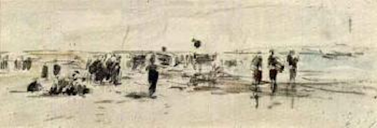 Pecheuses sur la plage by Eugène Boudin