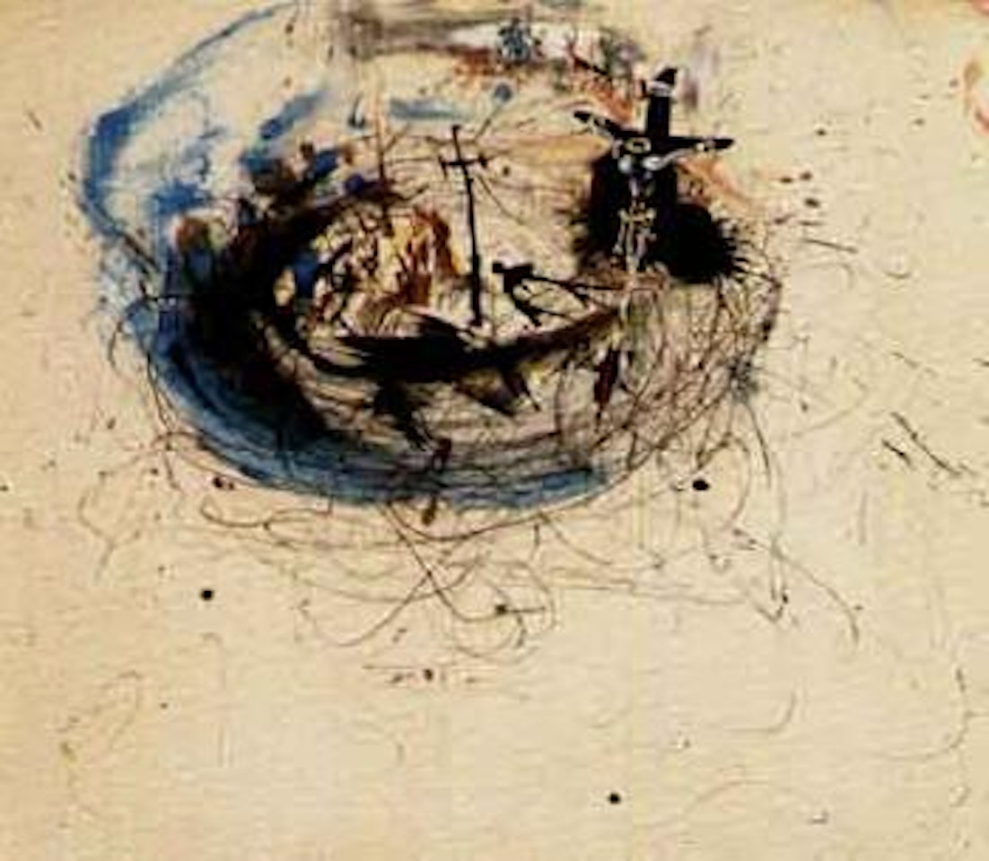 Crucifixion - calligraphie mystique by Salvador Dali