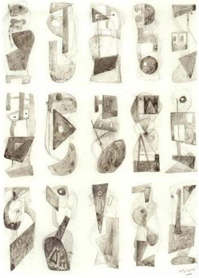 Studies for metal sculpture by Henry Moore