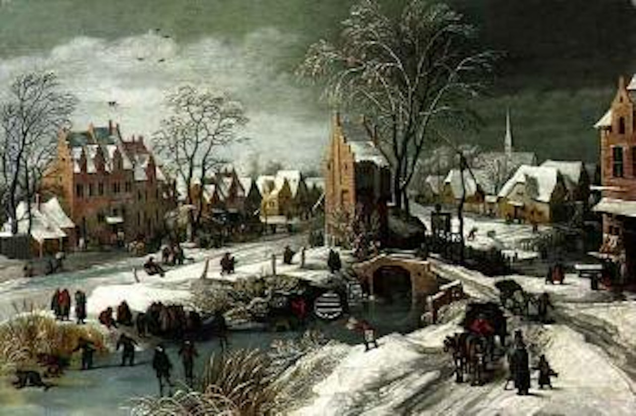 Village in winter by Joos de Momper the Younger