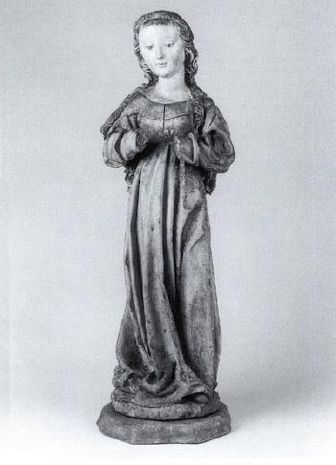 Virgin in long harvest dress by German School