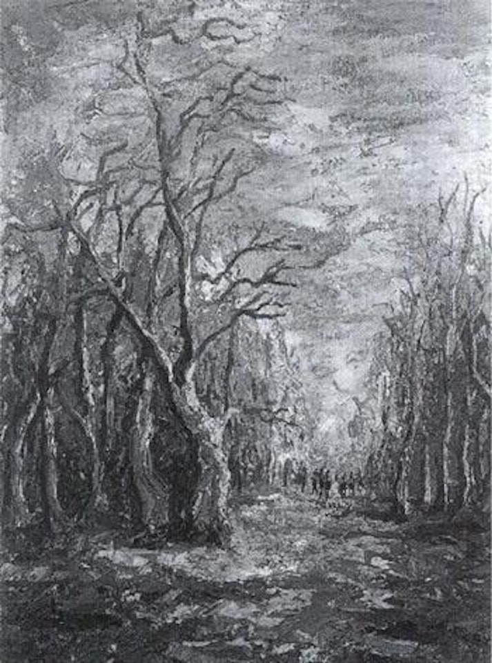The hunt riding out in autumn wood by Otto Pippel