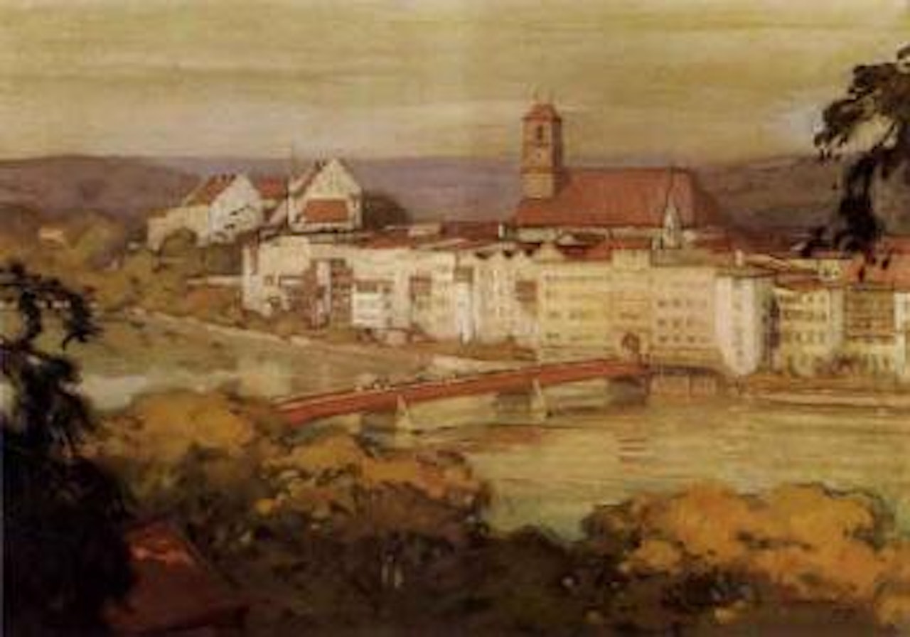 Riverside town by Ernest Martin Hennings