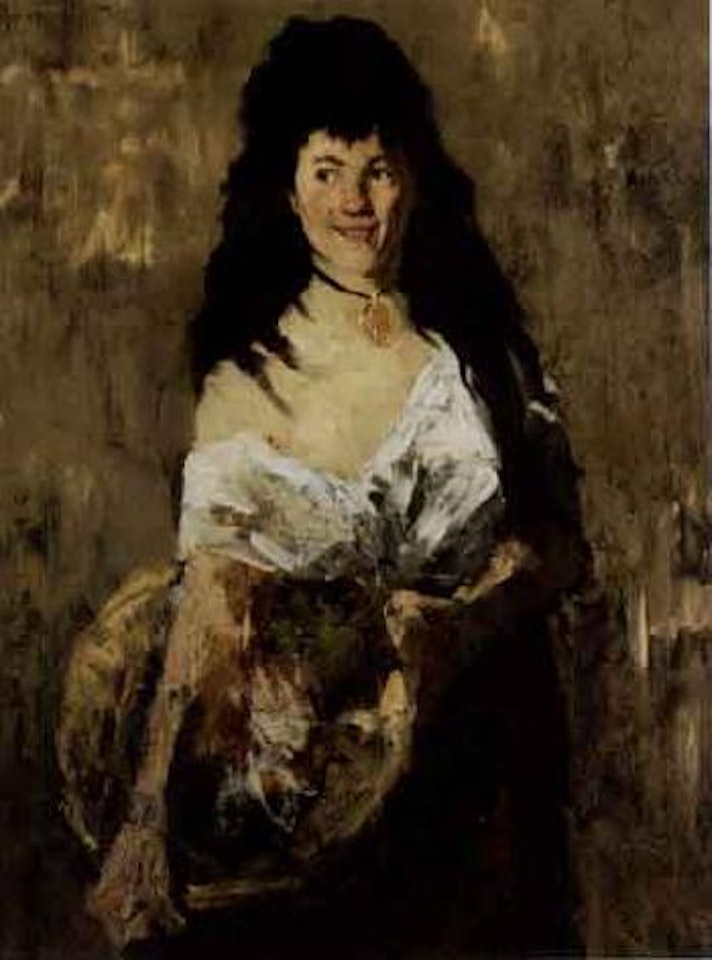 Woman with basket by William Merritt Chase