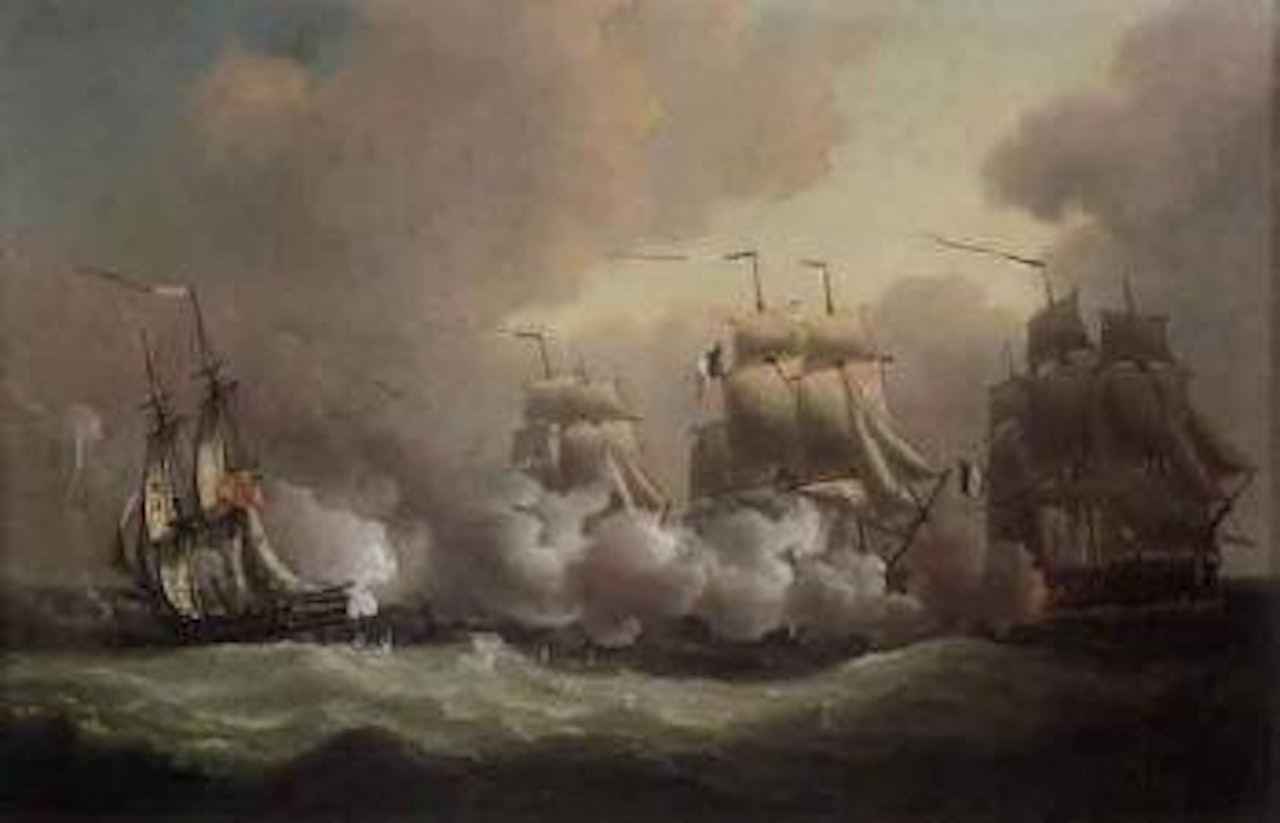 Engagement between English and French men at war by Francis Swaine