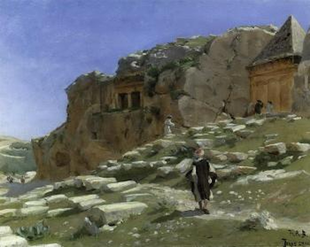 View of tomb of Zecharia and Bnei-Hezir, Jerusalem by Hans Andersen Brendekilde