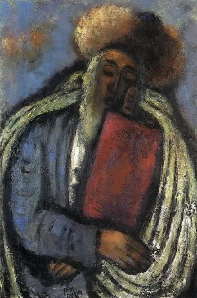 Rabbvi with Torah by Reuven Rubin
