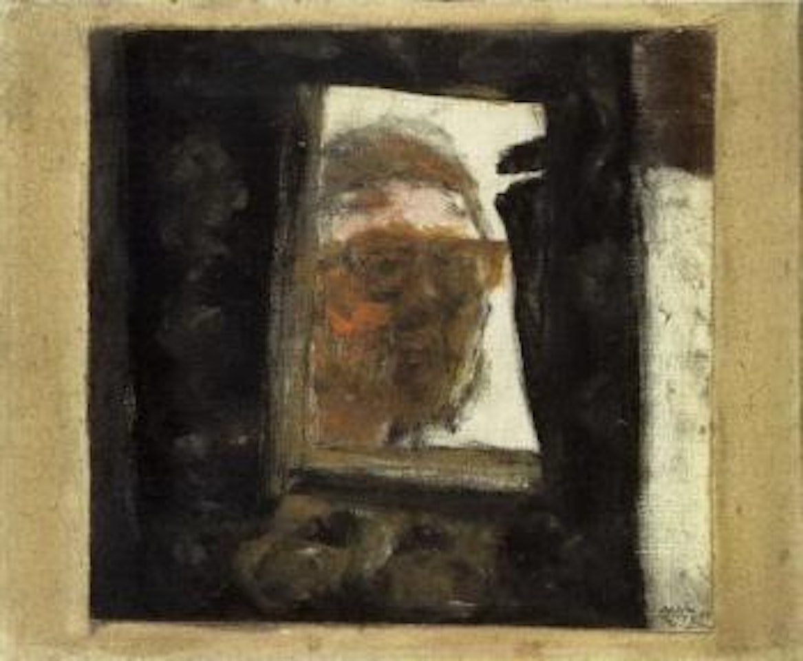 Self portrait through keyhole by Avigdor Arikha