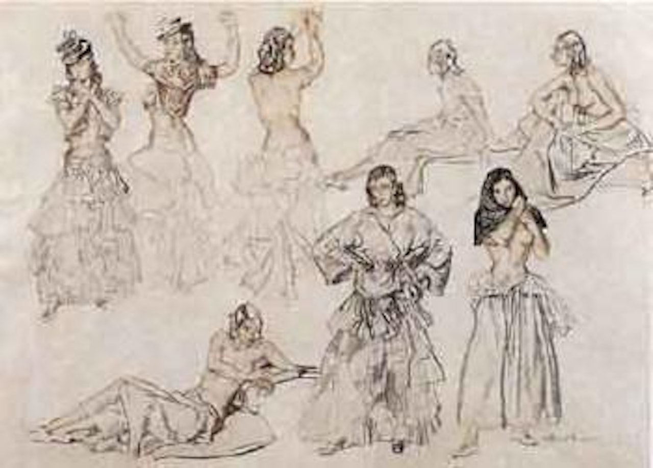 Eight studies of girls in partial states of undress by William Russell Flint