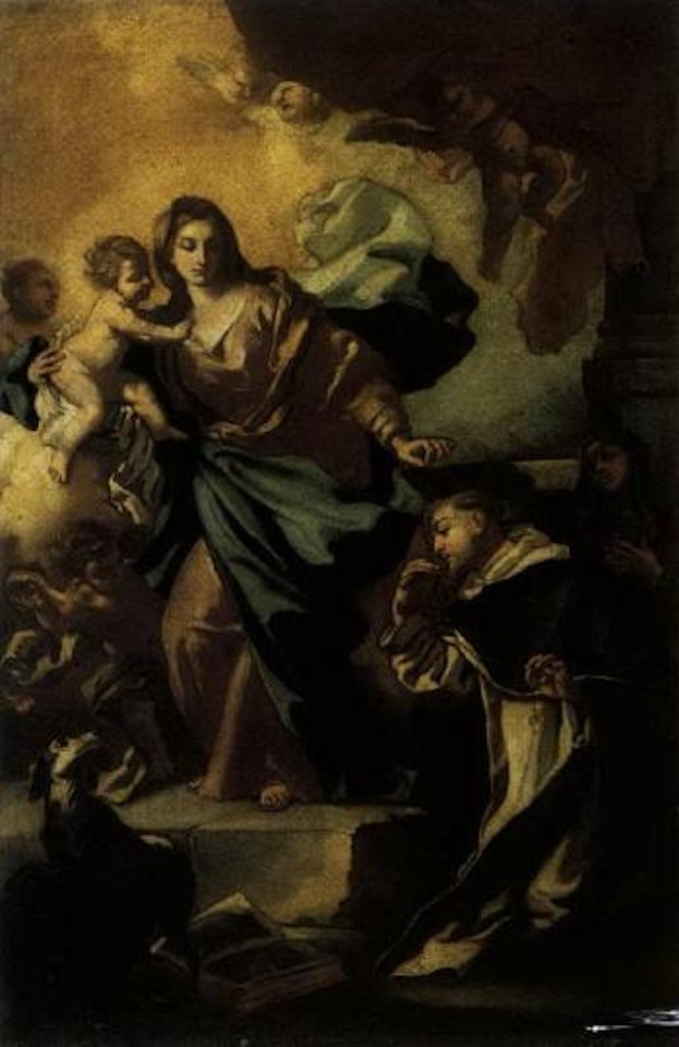 Madonna and Child presenting St. Dominic with the Rosary by Francesco de Mura