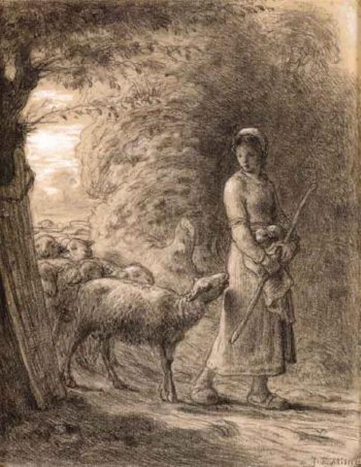 The newborn lamb by Jean-François Millet