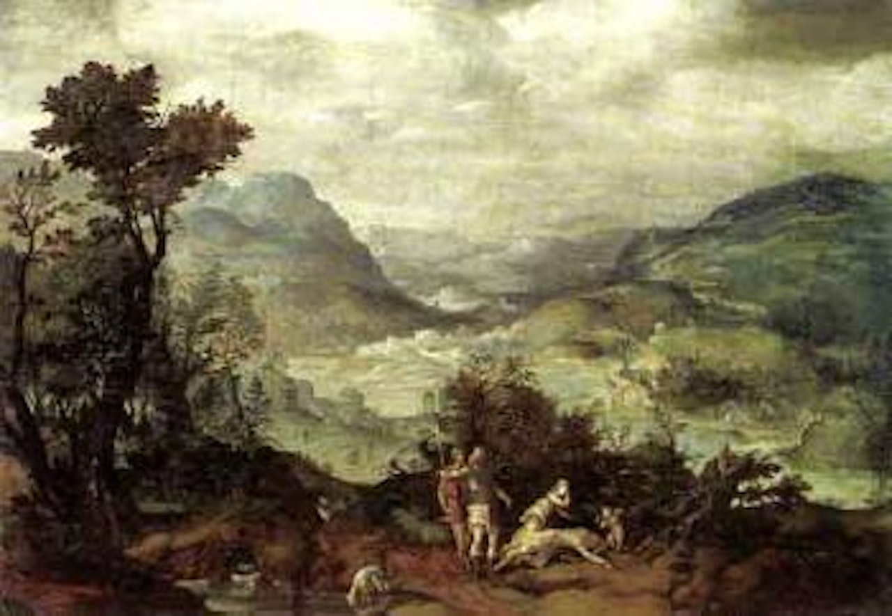 Landscapes with Venus and Adonis and with Mercury and Argus by Herri met de Bles
