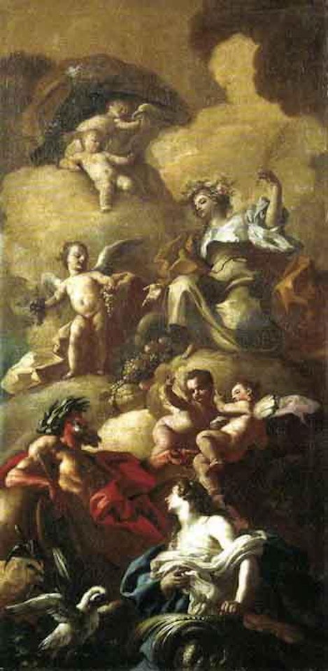 Allegory-Ceres, Sebetus, Parthenope. Peace and Abundance by Francesco de Mura
