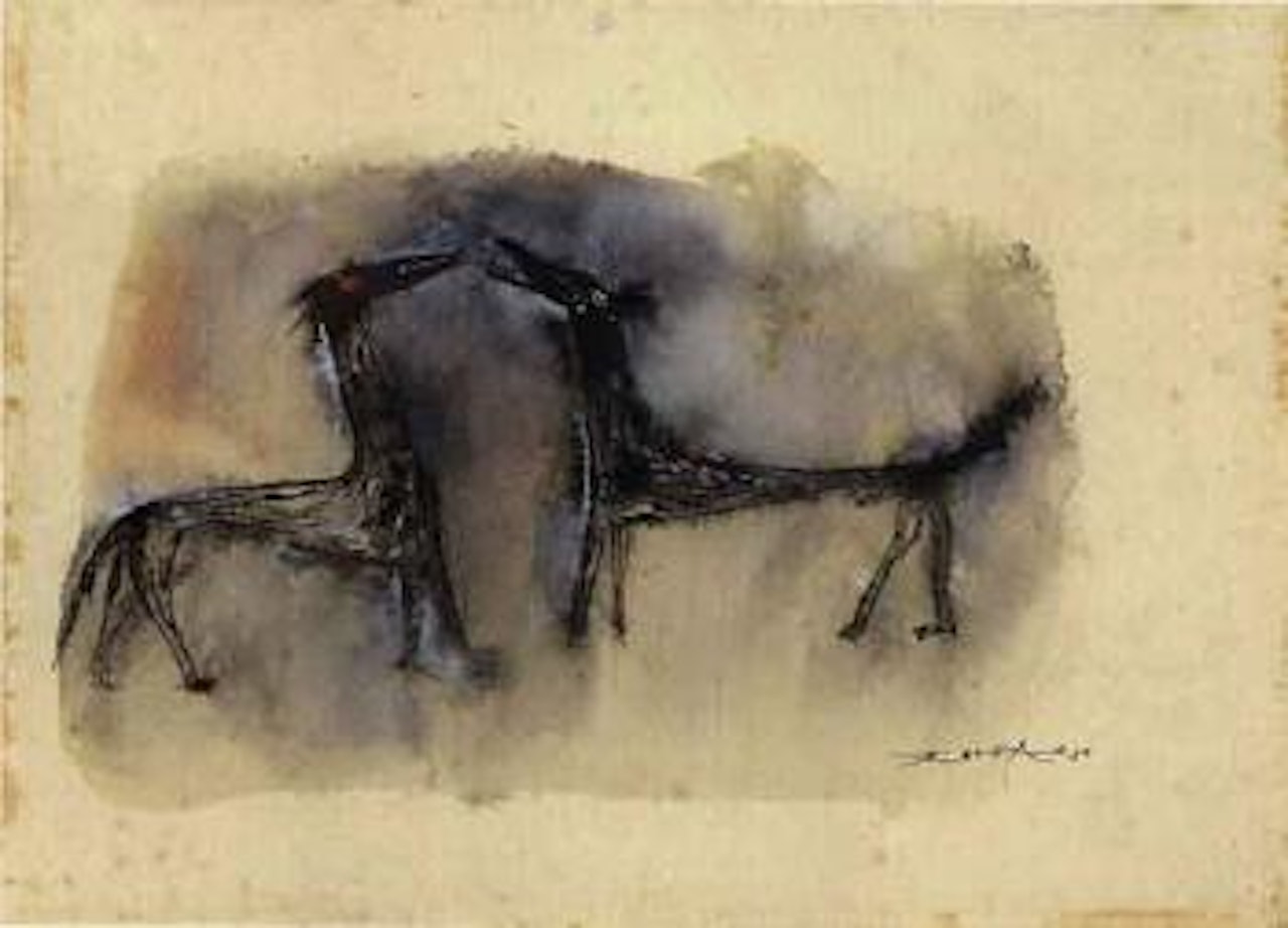 Two wolves by Zao Wou-Ki