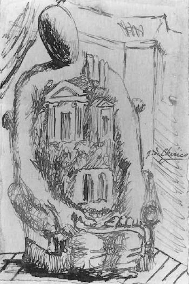 Archeologo - manichino in poltrona by Giorgio de Chirico