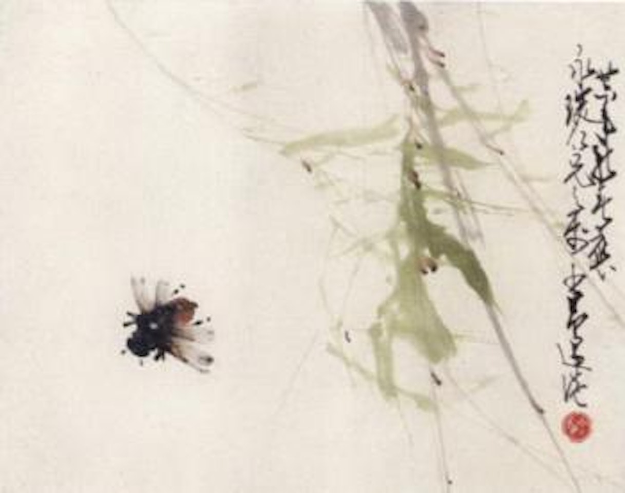 Bee by willow branches by Zhao Shao'ang