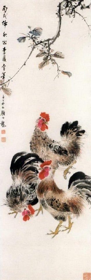 Roosters in the style of Li Shan by Yan Bolong