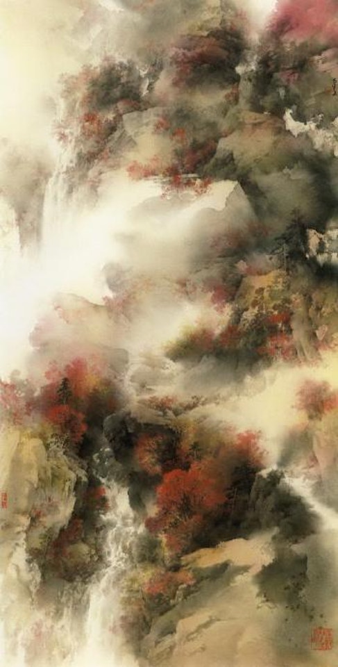 Autumn landscape by He Baili