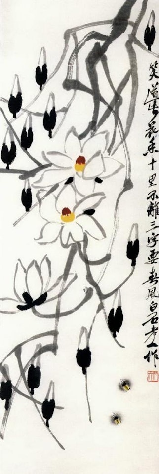 Bees and magnolia by Qi Baishi