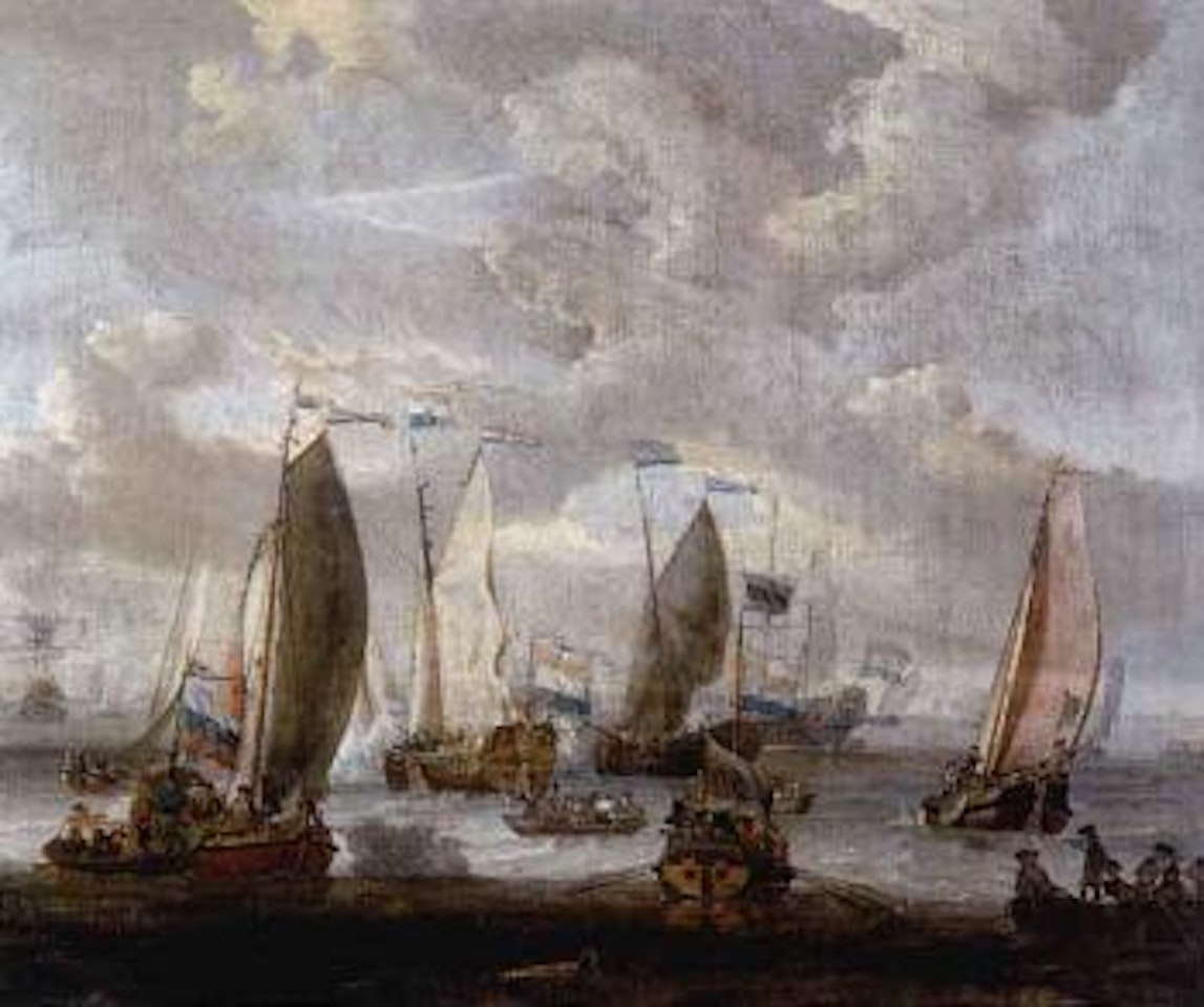 State yachts, other shipping welcoming the Y.Amsterdam by Abraham Storck