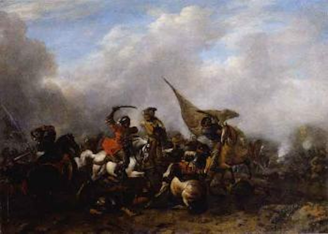 Cavalry skirmish by Philips Wouwerman