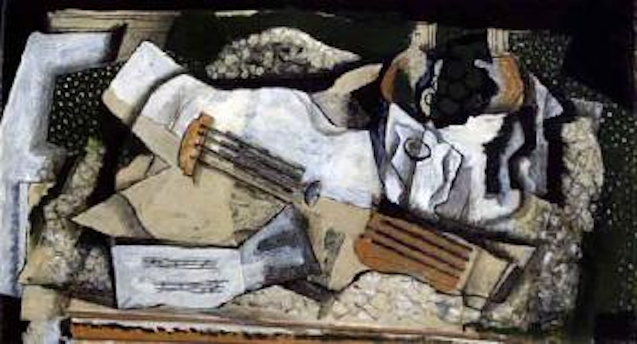 Guitare, compotier, partition - Guitar, fruitbowl and sheet music by Georges Braque