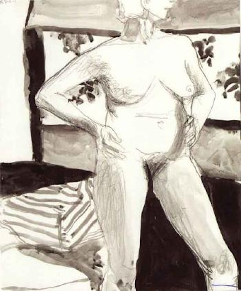 Standing nude in interior by Richard Diebenkorn