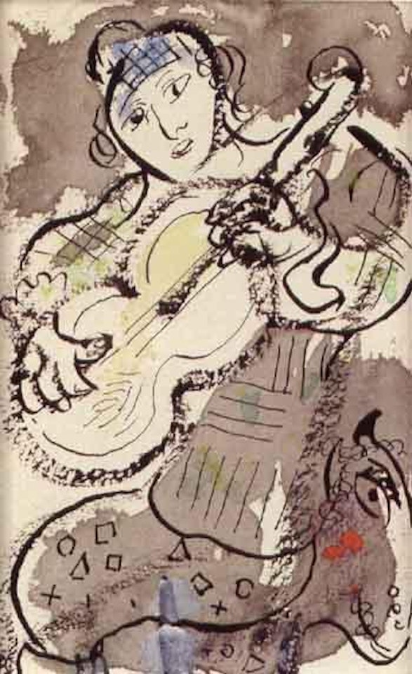 L'homme a la guitare - man with guitar by Marc Chagall