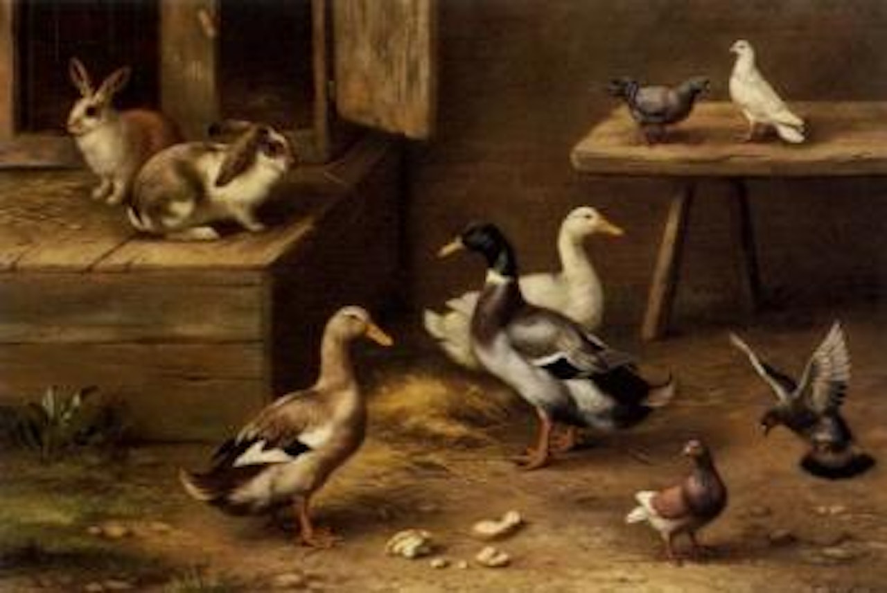 At the barn door by Edgar Hunt