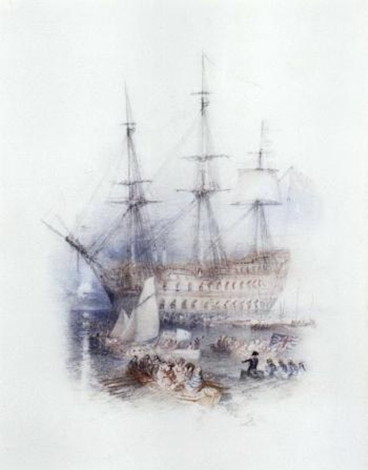 The Bellerophon, Plymouth Sound, Napoleon going into exile by Joseph Mallord William Turner