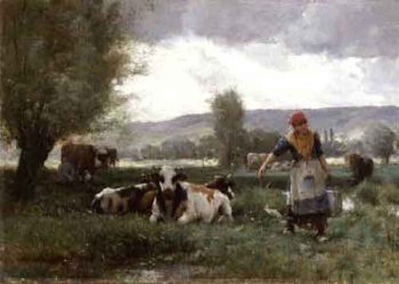 The milk maid by Julien Dupré
