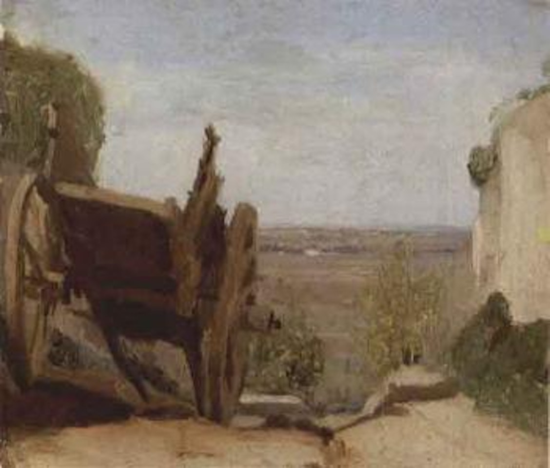 The cart by Jean Baptiste Camille Corot