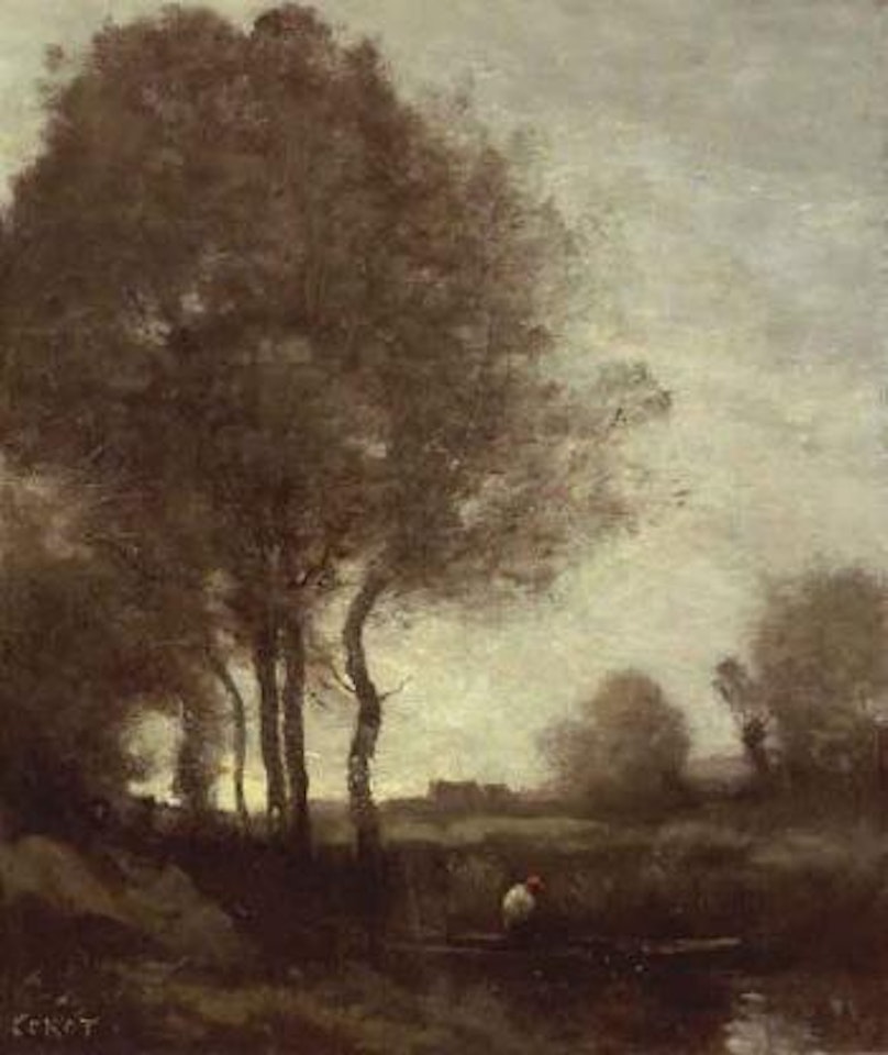 Fishermen in boat by Jean Baptiste Camille Corot