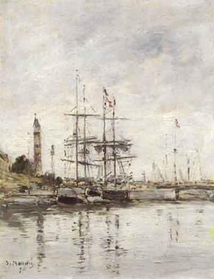 The harbour at Deauville by Eugène Boudin