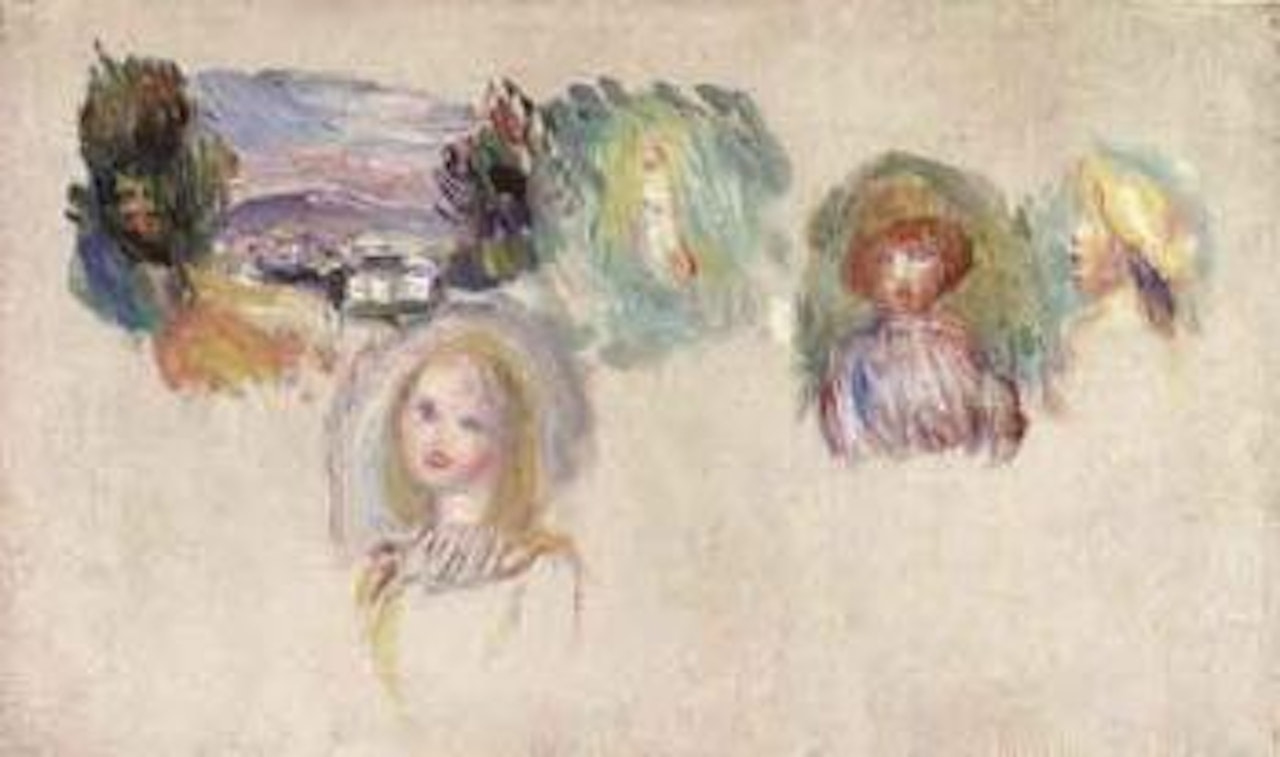 Study of women and small landscape by Pierre-Auguste Renoir