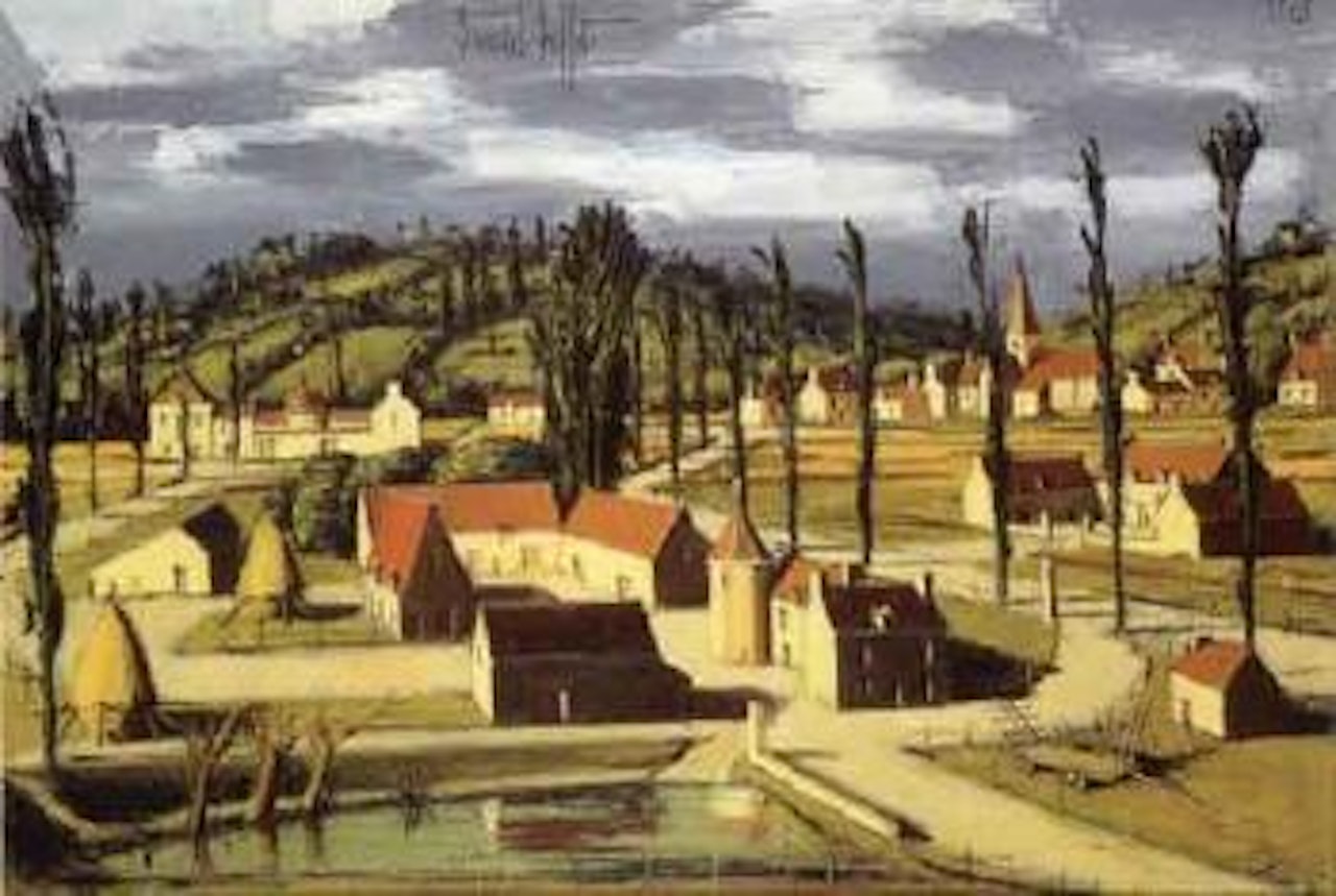 Large farm near Rochepot Bourgogne by Bernard Buffet