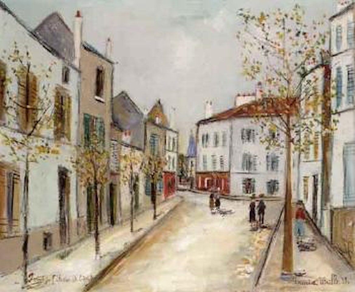 The main street in Poissy by Maurice Utrillo