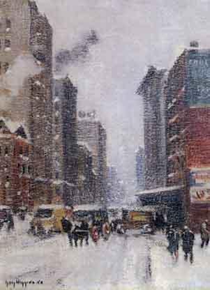 Hudson street, winter by Guy Carleton Wiggins