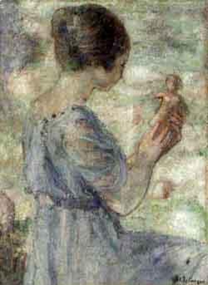 Jeune fille a la poupee antique by Henri Lebasque