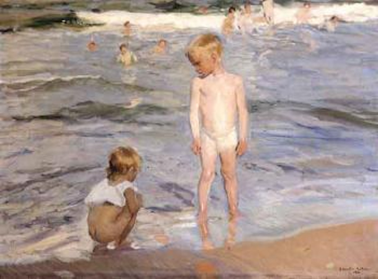 Sol de la tarde, playa de Valencia - Afternoon sun Valencia Beach by Joaquin Sorolla Y Bastida