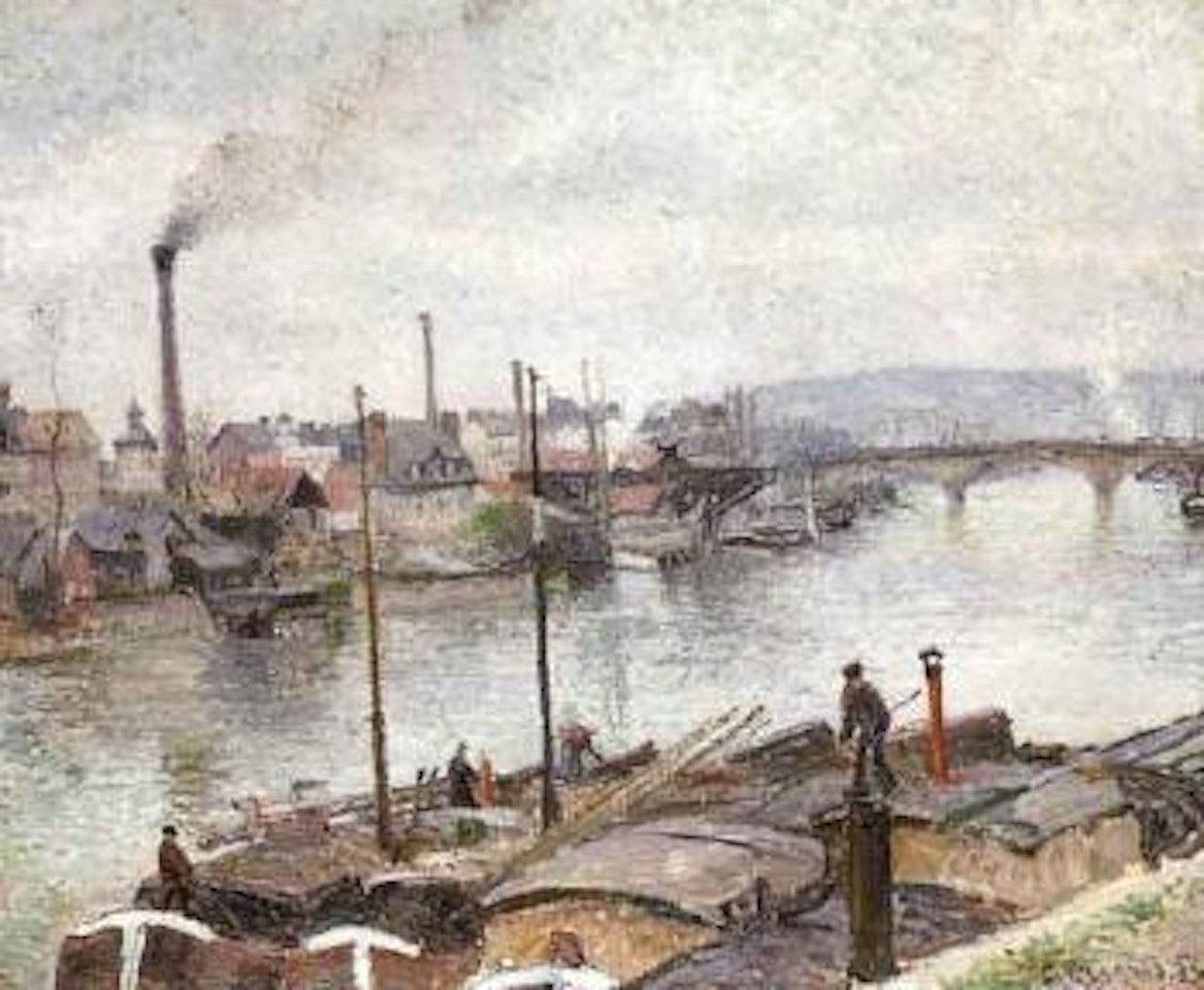 Le port de Rouen - Port of Rouen by Camille Pissarro